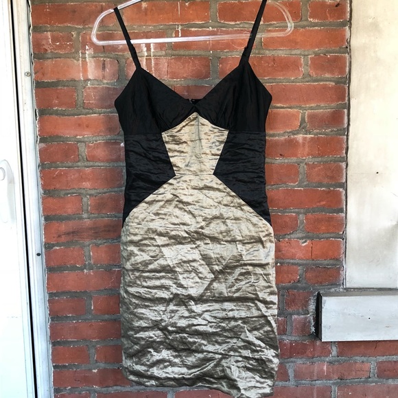 BCBGMaxAzria Black/Gold Slip Dress Sz.S - Picture 2 of 6